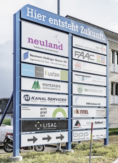 Areal Neuland Altdorf Signaletik